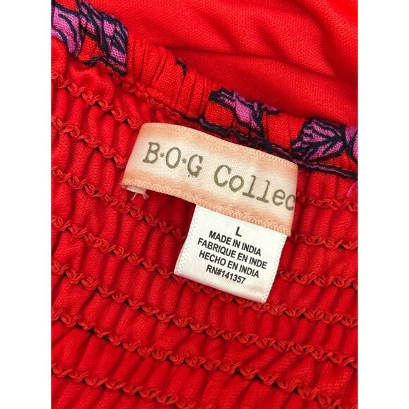 BOG Collective Red Cropped Sweetheart Floral Bustier Top Large Summer Party Y2K - Picture 5 of 5